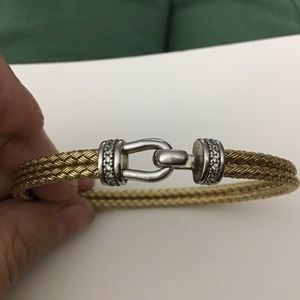 CUFF BRAIDED GOLD BRACELET ITALY EASY Closure